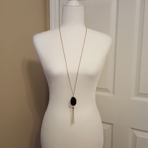 Black and Gold Pendant Necklace & Earring set